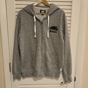 NWOT Roots Heather Gray Zip-Up Men's Sweater